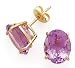 14K OVAL AMETHYST EARRINGS 10X8 MM