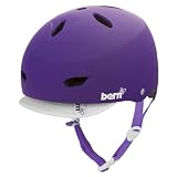 Bern Womens Brighton Summer EPS Helmet - Matte Purple w/ Visor - 8 XS - 52 - 53.5