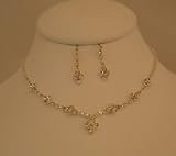 Delicate Drop Clear Crystal Necklace and Earring Set