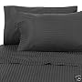 Stripes BLACK 600 Thread Count Full (double bed) size Sheet Set 100 % Egyptian Cotton 4pc Bed Sheet set (Deep Pocket) By sheetsnthings