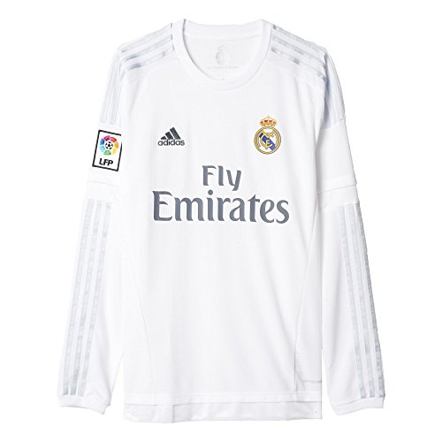 adidas Soccer Replica Jersey: adidas Real Madrid Long Sleeve Home Replica Soccer Jersey 15/16 L