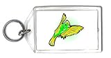 Keychain with budgie, flying, bird