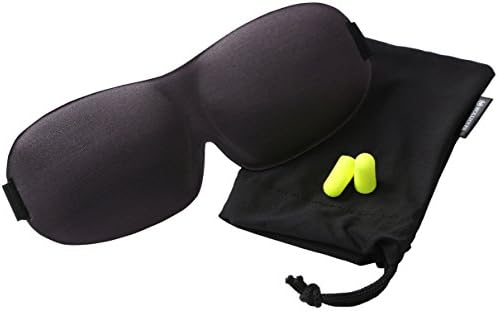 Molliccer Super Soft Material &amp; Comfortable Contoured Sleep Mask - Includes Cloth Carry Pouch and Ear Plugs - For Travel, Shift Work &amp; Meditation Relaxation (Gray)