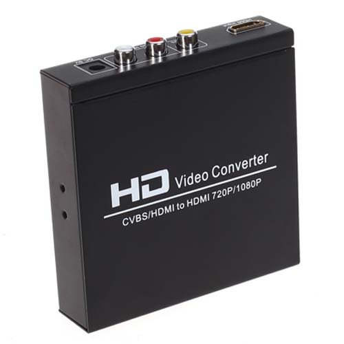 Bilins HDV-8A AV+HDMI to HDMI Converter Upscaler Convert 480I(NTSC)/576I(PAL) Format Signal to 720P/1080P HDMI Signal Output (Black)