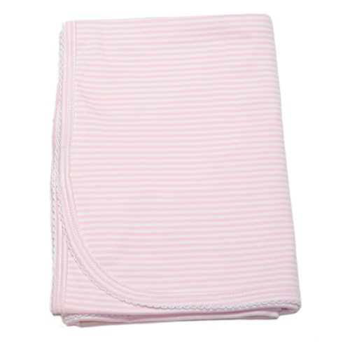 Kissy Kissy Baby Stripes Striped Blanket-White With Pink-One Size
