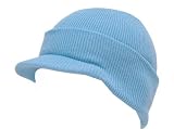 New Blank Cuff Beanie Visor (Comes In Many Different Colors), Light Blue