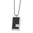 Stainless Steel and Stingray Patterned with Diamond Necklace