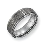 Dura Tungsten 8mm Brushed and Polished Comfort Fit Wedding Band Ring (SIZE 6-13 )