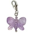 Chrysalis Sterling Silver Ladies Butterfly Charm Amethyst