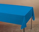 Plastic Tablecover 54 x 108 Bright Blue - 12 Count