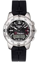 Tissot Men's T-Touch Polished Titanium Black Rubber Watch #T33.7.898.92