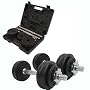 Confidence Pair of 40 lb Fitness Pro Adjustable Dumbbells Set with case