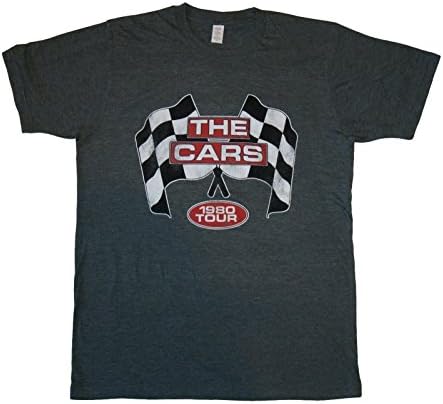 The Cars Flag 1980 Tour Flags Album Indie Rock Band Officially Licensed Adult T-Shirt -L-Gray