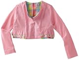 Oilily Girls 2-6x Tatum Cardigan Sweater, Pink Flower Check, 3T/98