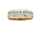 Mens 1/4 ctw. Comfort Fit Diamond Wedding Band 2 Tone Gold