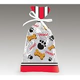 Paw Print Dog Treats Cello Birthday Party Favor Shower Gift Treat Bag 7x3x2 (10)