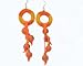 Handmade Earrings - Crocheted Loop with Acai Beads - Happy Tangerine