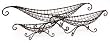 Set of 3 Pea Pod Shaped Nesting Scrolling Wire Form Baskets