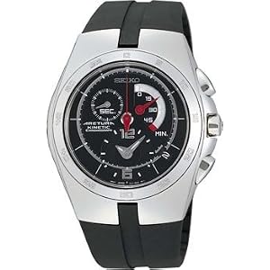 Seiko, Men's , Sportura, Black Dial, All Stainless Steel , Watch # SNL033P1