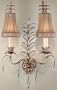 Fine Art Lamps Pastiche 409050 Small Crystal 2-LT 120w (31"H x 19"W) Sconce Lighting in Bronzed Gold