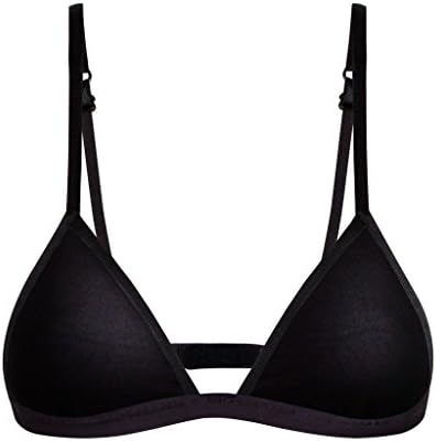 Mosmann Women's Triangle Bamboo Black Bra (Small)