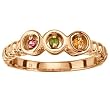 14K Rose Gold Mother's Ring - 3 Gemstone -- YOU CHOOSE THE COLORS!