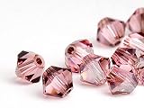 Glasperlen zum Auff�deln von Swarovski Doppelkegel 6mm (Light Ros�-Satin), 360 St�ck