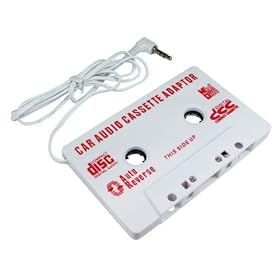 White Car Cassette CD Adapter Tape For iPod Nano Mp3