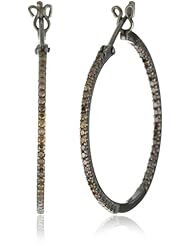 Sethi Couture "Simple Elegance" 1 Inch Orange Diamond Micro Hoop Earrings