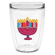 Hanukkah Menorah 16 oz Insulated Beverage Tumbler, Clear