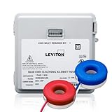 Image : Leviton MO240-2SW Outdoor Surface Mount Mechanical Counter 120/208/240V 2P3W 200A with 2 Solid Core CTs Mini Meter...