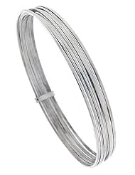 Sterling Silver Flat 7 Band Stackable slip on Semanario Bangle 5/16 inch wide, 9 inch