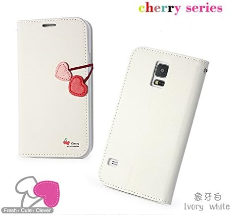 "Hello Deere" Cherry Series Wallet Style Soft Cover for Samsung Galaxy S5 i9600 - White (HD-CSS5-06)