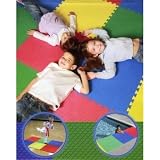 Multi-purpose Reversible (Bright Colors or Neutral Charcoal) Foam Floor Mats/Tiles, Anti-fatigue Mat, for Business, Home, Basement, Workshop, Kitchen, Children's Rooms (Child Safe), Pool Area, Gym and Exercise, Gardens, Garage, Laundry Rooms, Etc.