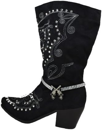 11 " + 3" Acrylic Clear Chain With Rhinestone Pistol Pendant Adjustable Boot Chain SKU No:BOT120221-07 CLEAR