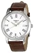 Tissot Men's T0334101601300 T-Classic Dream White Dial Brown Leather Strap Watch