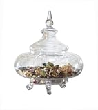 Decorative Glass Jar - Apothecary-Style with Wide Ribbed Body and 3 Scroll Legs From CBK Home