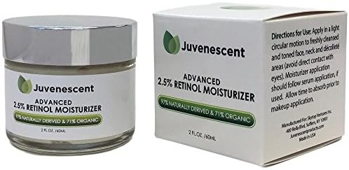 Juvenescent Advanced Retinol Moisturizer 2.5% with Vitamin A Anti Aging Formula - 2 OZ Paraben Free - Diminishes the Appearance of Fine Lines and Wrinkles - Protects &amp; Replenishes Skin - Made in USA