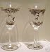 Bradford Exchange Lena Liu Lilacs + Roses Hummingbird Art Crystal Stemware Goblets