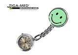 Schwesternuhr Krankenschwesteruhr Uhr Pulsuhr Typ Smiley grün
