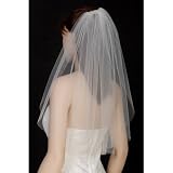 1 Tier Elbow Wedding Bridal Plain Veil Cut/No Edge