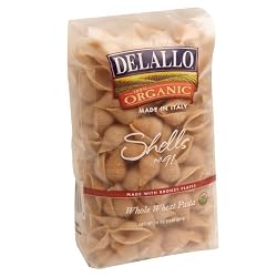 DeLallo Organic Whole Wheat Shells #91, 16-Ounce Units (Pack of 16)