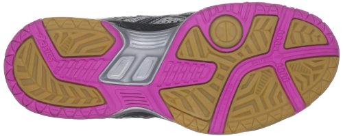 Asics Gel Rocket 6 Womens Silver/Black/Pink Court Trainer B257N 9399 7.5 UK