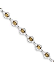 Sterling Silver Whiskey Quartz Bracelet