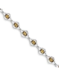 Sterling Silver Whiskey Quartz Bracelet