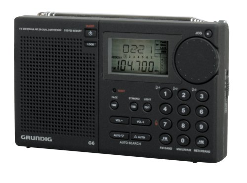 Grundig G6 Aviator AM/FM, aircraft band and Shortwave Radio, Black