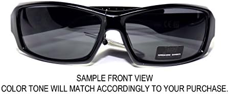 #LC13-S1 LOCS Hardcore Shades ® Black Wrap Men's Sport Sunglasses