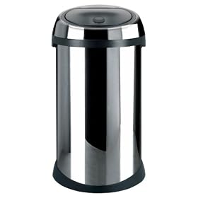 Brabantia Touch Bin, 50litre & 3litre Pedal Bin Set, Brilliant Steel