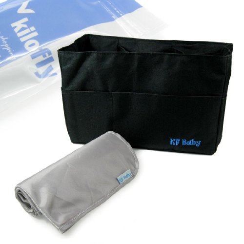 KF Baby Diaper Bag Insert Organizer (12 x 6.4 x 8 inch, Black) + Diaper Changing Pad Value Combo photo