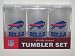 BUFFALO BILLS Team Logo Acrylic FROSTED TUMBLER CUPS (Set of 3)